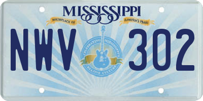 MS license plate NWV302