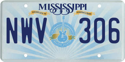 MS license plate NWV306