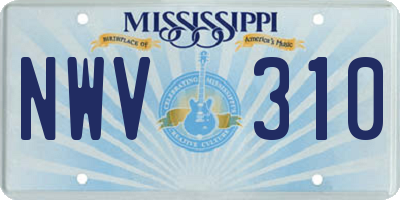 MS license plate NWV310