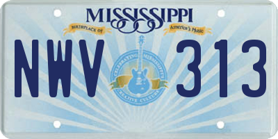MS license plate NWV313