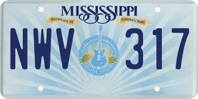 MS license plate NWV317
