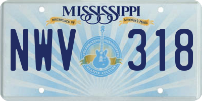 MS license plate NWV318