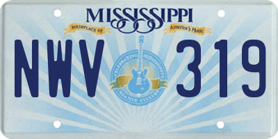 MS license plate NWV319