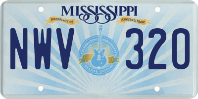 MS license plate NWV320