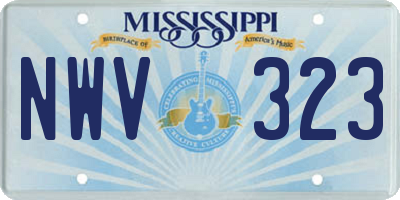 MS license plate NWV323