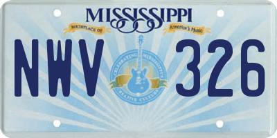 MS license plate NWV326