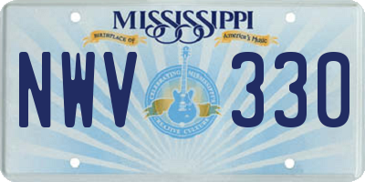 MS license plate NWV330