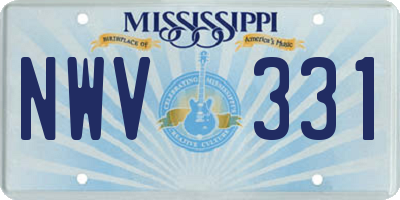 MS license plate NWV331