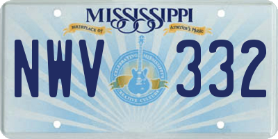 MS license plate NWV332