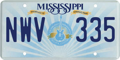 MS license plate NWV335