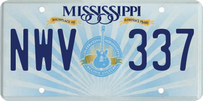 MS license plate NWV337