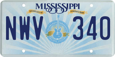 MS license plate NWV340