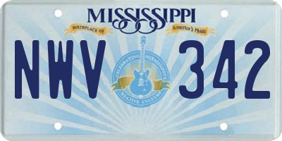MS license plate NWV342