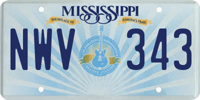 MS license plate NWV343
