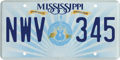 MS license plate NWV345