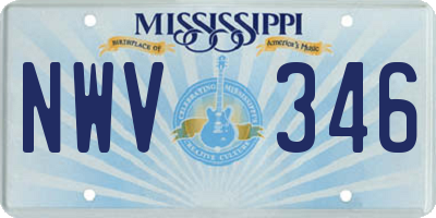 MS license plate NWV346