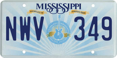 MS license plate NWV349
