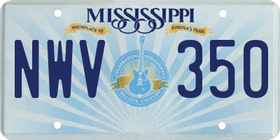 MS license plate NWV350