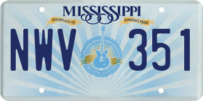 MS license plate NWV351