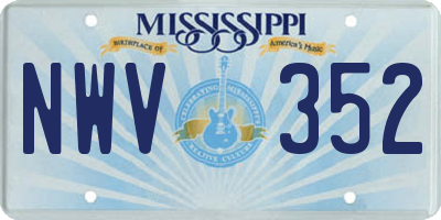 MS license plate NWV352