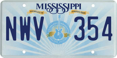 MS license plate NWV354