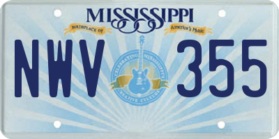 MS license plate NWV355
