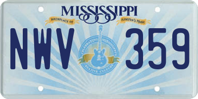MS license plate NWV359