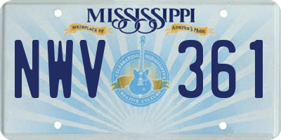 MS license plate NWV361