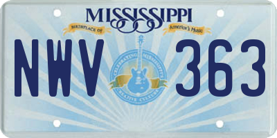 MS license plate NWV363