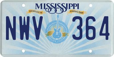 MS license plate NWV364