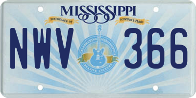 MS license plate NWV366