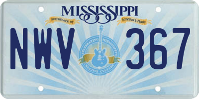 MS license plate NWV367
