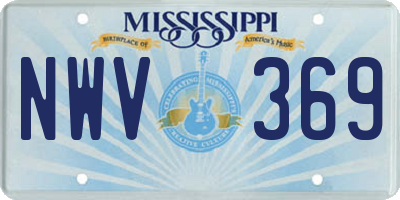 MS license plate NWV369