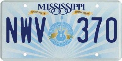 MS license plate NWV370