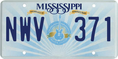 MS license plate NWV371