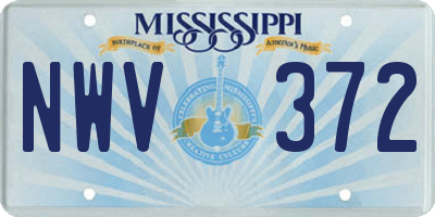 MS license plate NWV372