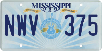 MS license plate NWV375