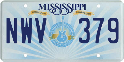 MS license plate NWV379