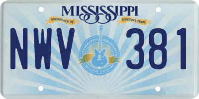 MS license plate NWV381