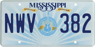 MS license plate NWV382