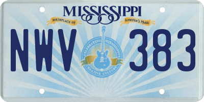 MS license plate NWV383