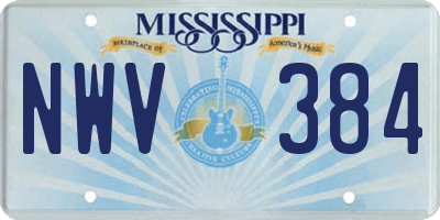MS license plate NWV384
