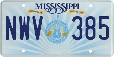 MS license plate NWV385