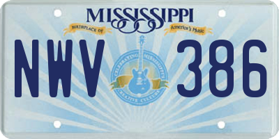 MS license plate NWV386