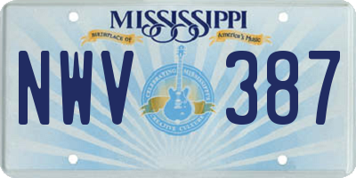 MS license plate NWV387