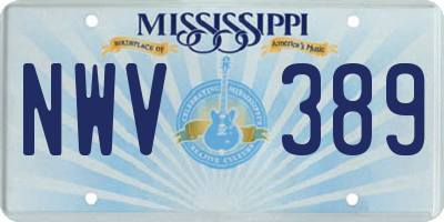 MS license plate NWV389