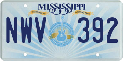 MS license plate NWV392
