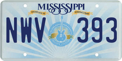MS license plate NWV393