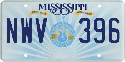 MS license plate NWV396