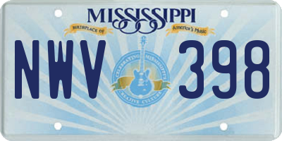MS license plate NWV398